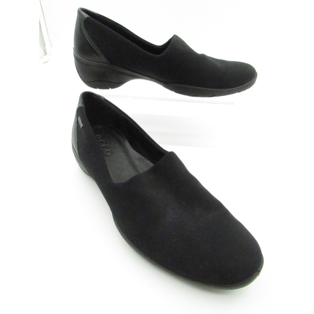 ECCO Women's Black GORE-TEX Slip On Comfort Shoes EU 38 US 7.5 8 Waterproof